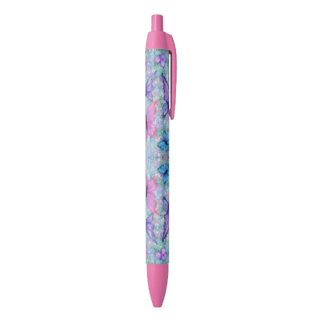 Lila rosafarbener Schmetterlingsstift Kugelschreiber (Unterseite (Vertikal))