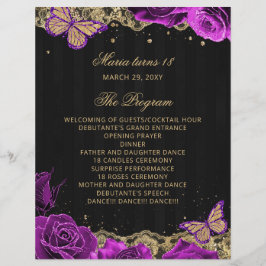 Lila Rose 18 Kerzen und Rose Zeremonie Programm