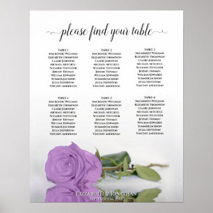 Lila Rose 6 Tabelle Hochzeitstabelle für Lilac Poster