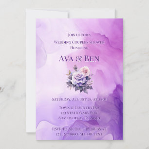 Lila Rose Alcohol Garden Wedding Couples Dusche Einladung