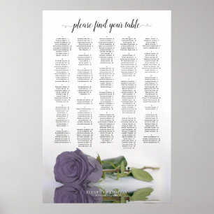 Lila Rose Alphabetische Sitzkarte Poster