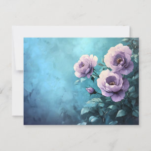 Lila Rose auf Aquamarin Postkarte