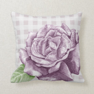 Lila Rose auf Lilac Gingham Kissen
