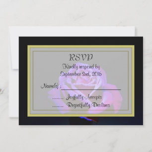Lila Rose auf schwarzer RSVP Einladung