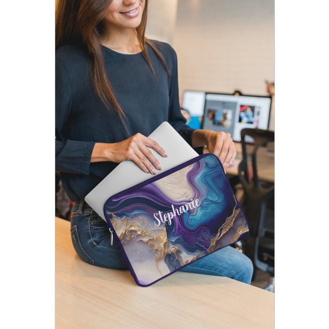 Lila Rose aus Marmor Personalisiert Laptopschutzhülle (Von Creator hochgeladen)