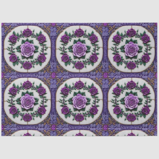 Lila Rose Beliebte schöne Sammlung Seidenpapier (Vorderseite)