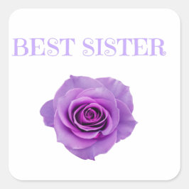 Lila Rose Beste Schwester Quadratischer Aufkleber