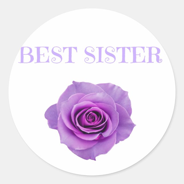 Lila Rose Beste Schwester Runder Aufkleber (Vorderseite)