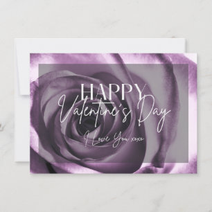 Lila Rose Blossom Happy Valentine Day Card Einladung