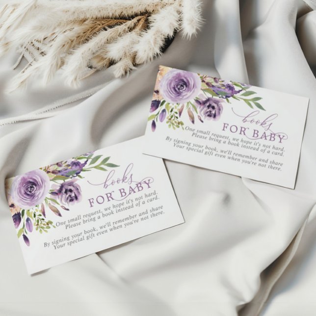 Lila Rose Blumenbuch für Babyverpackungskarte Begleitkarte (Von Creator hochgeladen)