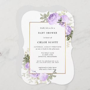 Lila Rose Blumendusche Einladung