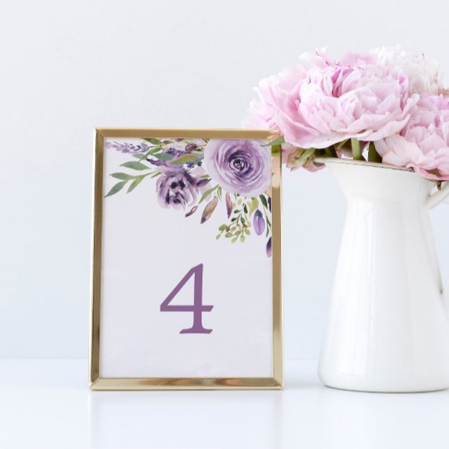 Lila Rose Blumentisch 4 Tischnummer Hochzeit (Von Creator hochgeladen)
