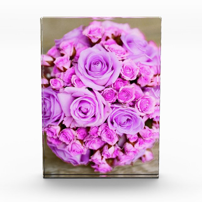 Lila Rose Bouquet-Blume Fotoblock (Vorderseite)