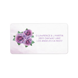 Lila Rose Bouquet Floral Adressaufkleber