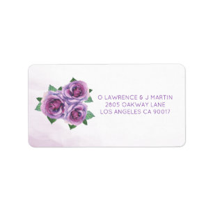 Lila Rose Bouquet Floral Adressaufkleber