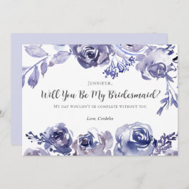 Lila Rose Chic Floral werden Sie meine Brautjungfr Einladung