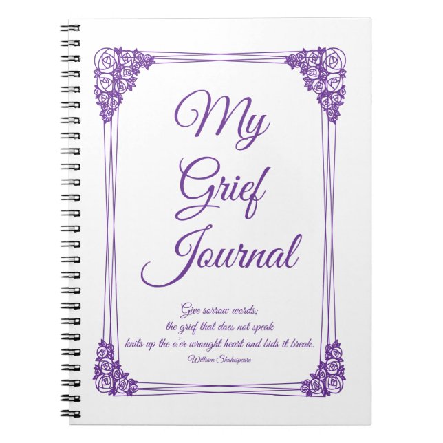 Lila Rose Cluster Border Gkurze Journal Notizblock (Vorderseite)