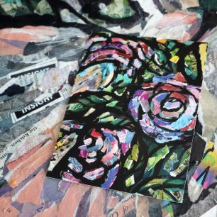 Lila Rose Collage Postkarte