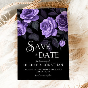 Lila Rose Dark Moody Gothic Hochzeit Save The Date