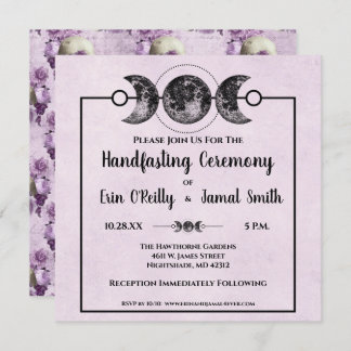 Lila Rose, die Wicca Wedding Moon behandeln Einladung