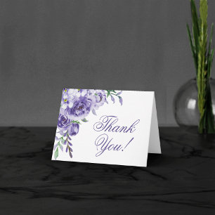 Lila Rose   Elegantes Foto Wasserfarben Dankeskarte