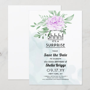 Lila Rose Eukalyptus 40. Geburtstag Save the Date