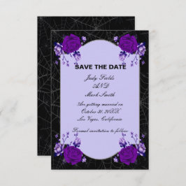 Lila Rose florale Spiderweb Wedding Save the Date Ankündigung
