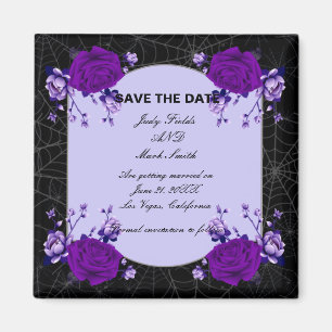 Lila Rose florale Spiderweb Wedding Save the Date Magnet