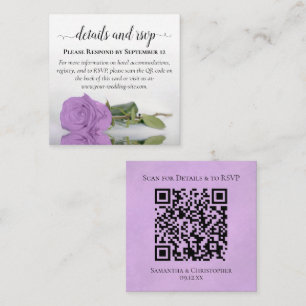 Lila Rose für Hochzeiten und UAWG QR-Code Begleitkarte
