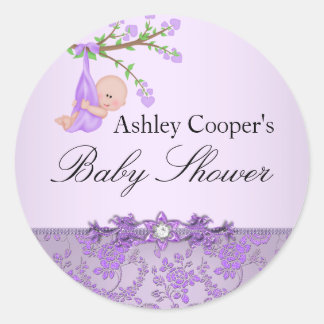 Lila Rose Garden Baby-Aufkleber Runder Aufkleber