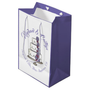 Lila Rose gestufte Blumenkuchen-Gefallen Mittlere Geschenktüte