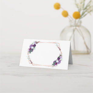 Lila Rose Gold Geometric Frame Wedding Platzkarte