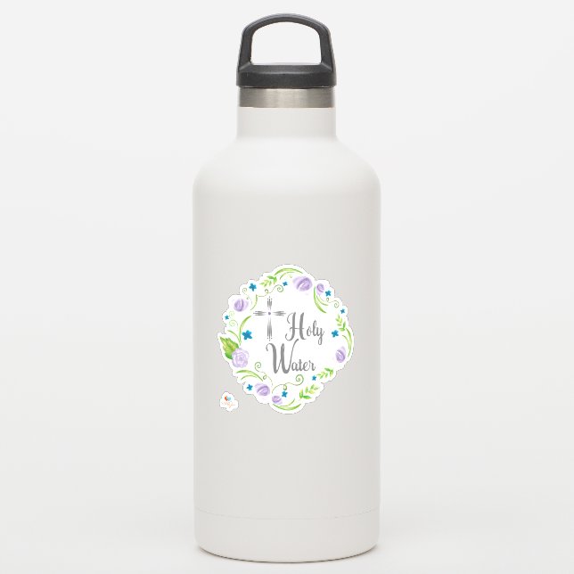 Lila Rose Heiliges Wasser Aufkleber (Wassserflasche)