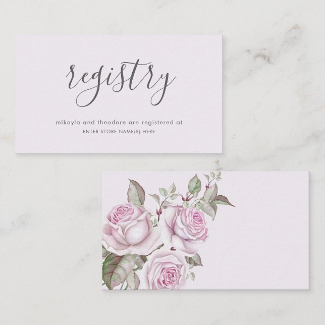 Lila Rose Hochzeit Begleitkarte (Vorne/Hinten)