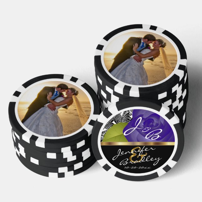 Lila Rose Hochzeitsdesign für Braut und Bräutigam Pokerchips (Stapel)