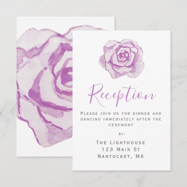 Lila Rose | Hochzeitsempfang Einladung (Vorne/Hinten)
