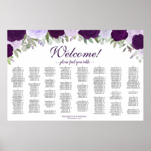 Lila Rose Horizontales Alphabetisches Sitzdiagramm Poster