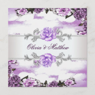Lila Rose Lavender Lila White Cloud Hochzeit Einladung