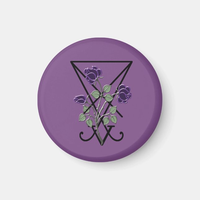 Lila Rose Luzifer Symbol Gothic Occult Magnet (Vorne)