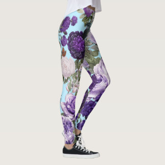 lila Rose mit Schmetterlingsmuster Leggings