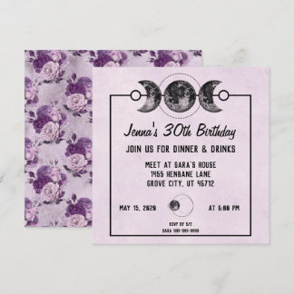 Lila Rose & Mondfantasie Einladungen zum Geburtsta