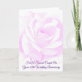 Lila Rose Personalisiert 65. Hochzeitstag Karte
