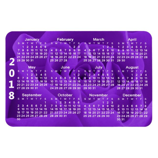 Lila Rose Petals 2018 Kalender Magnet (Horizontal)