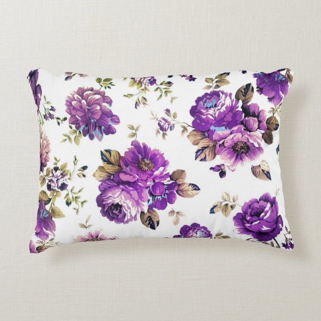 Lila Rose Polster-Kissen Dekokissen (Vorderseite)