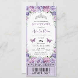 Lila Rose Quinceañera Sweet 16 VIP Ticket Einladung