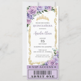 Lila Rose Quinceañera Sweet 16 VIP Ticket Einladung