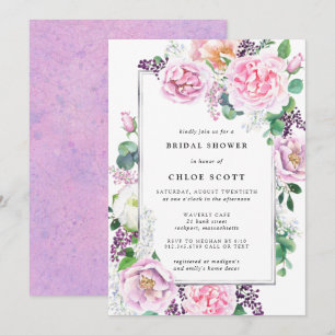 Lila Rose Rosa Brautparty Einladung