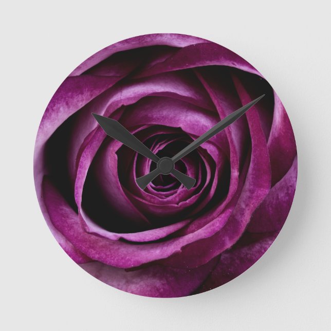 Lila Rose Runde Wanduhr (Vorderseite)