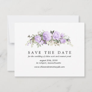 Lila Rose Save the Date-Karte mit Foto-Rückseite Date