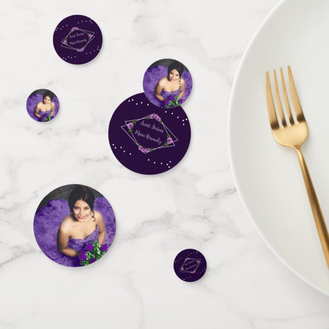 Lila Rose Silver Geometric Sweet 16 Konfetti (Gruppe)